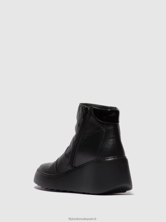 bottines zippées dabe461 femmes 0N8R58 noir (semelle noire) Fly London