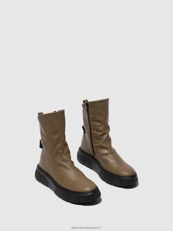 bottines zippées esen485 femmes 0N8R60 taupe (semelle noire) Fly London