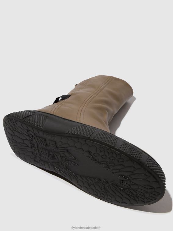 bottines zippées esen485 femmes 0N8R60 taupe (semelle noire) Fly London