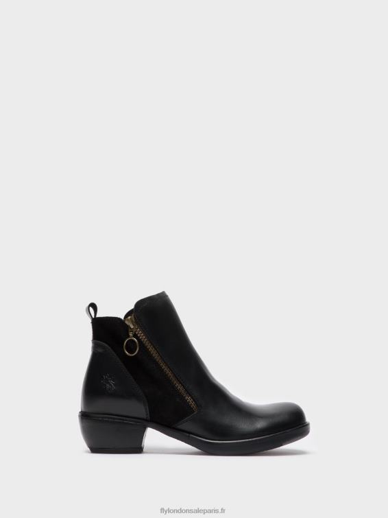 bottines zippées femmes 0N8R15 méli noir Fly London