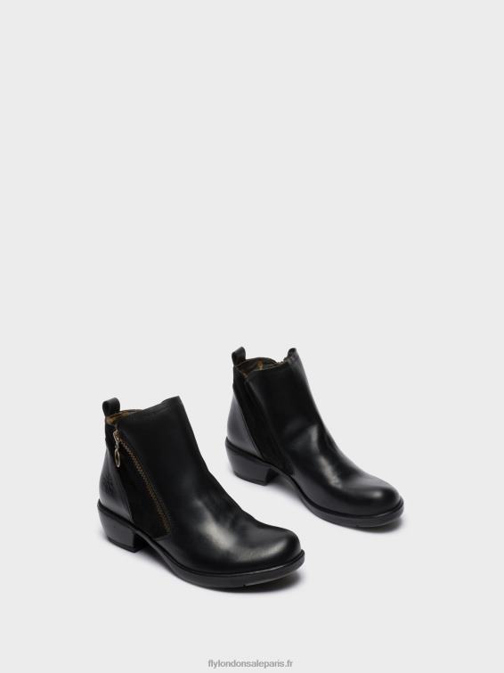 bottines zippées femmes 0N8R15 méli noir Fly London