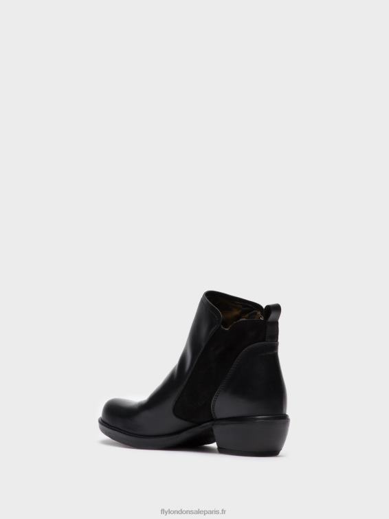 bottines zippées femmes 0N8R15 méli noir Fly London