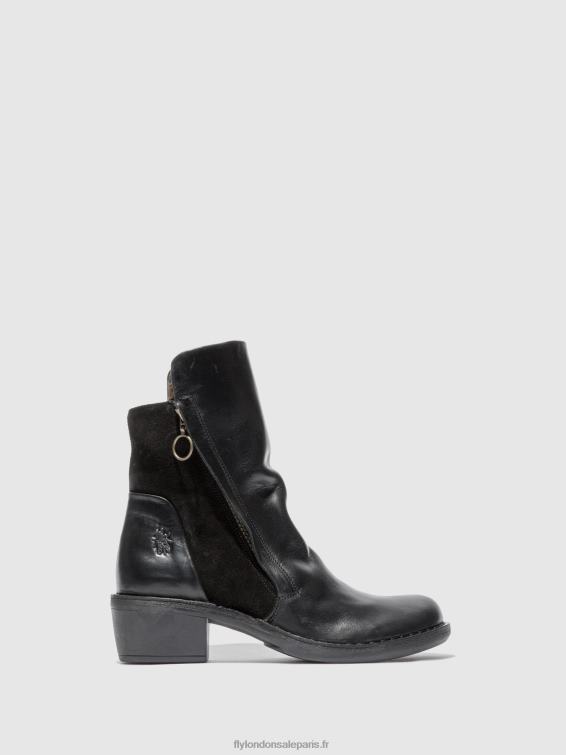 bottines zippées mely074 femmes 0N8R171 tapis/suède noir Fly London