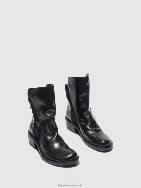 bottines zippées mely074 femmes 0N8R171 tapis/suède noir Fly London
