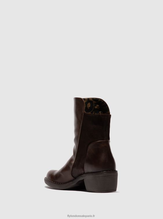 bottines zippées mely074 femmes 0N8R172 tapis/suède huilé marron foncé/expresso Fly London