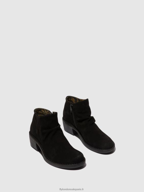 bottines zippées merk093 femmes 0N8R2 suède huile noir Fly London