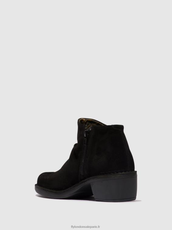 bottines zippées merk093 femmes 0N8R2 suède huile noir Fly London
