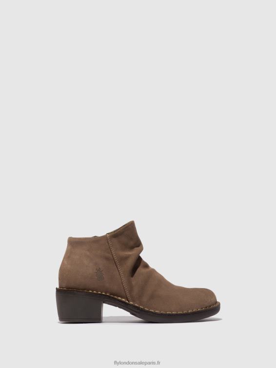 bottines zippées merk093 femmes 0N8R53 taupe Fly London