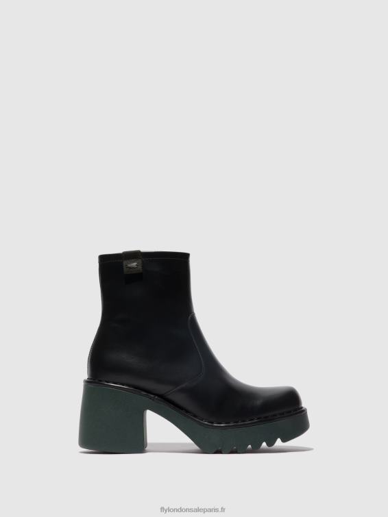 bottines zippées moge250 femmes 0N8R51 noir (semelle sarcelle) Fly London