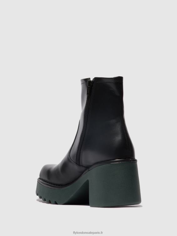 bottines zippées moge250 femmes 0N8R51 noir (semelle sarcelle) Fly London