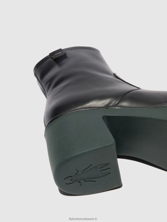 bottines zippées moge250 femmes 0N8R51 noir (semelle sarcelle) Fly London