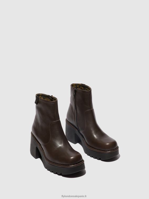 bottines zippées moge250 femmes 0N8R52 dk.taupe Fly London