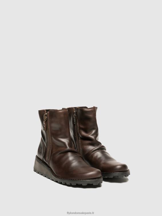 bottines zippées mon944 dk. femmes 0N8R270 brun Fly London
