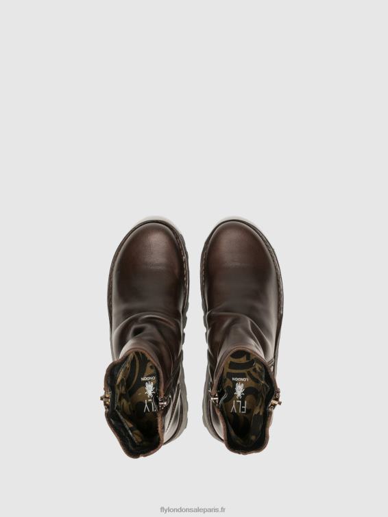 bottines zippées mon944 dk. femmes 0N8R270 brun Fly London