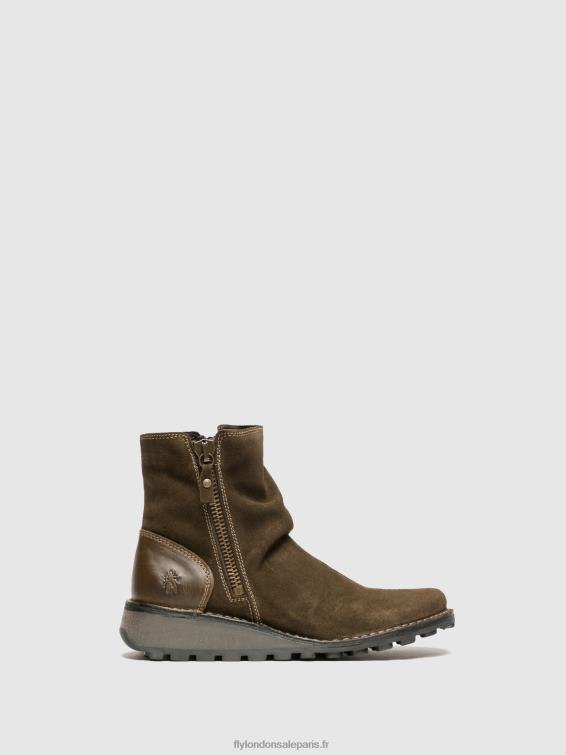 bottines zippées mon944 femmes 0N8R12 boue/olive Fly London