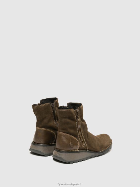 bottines zippées mon944 femmes 0N8R12 boue/olive Fly London