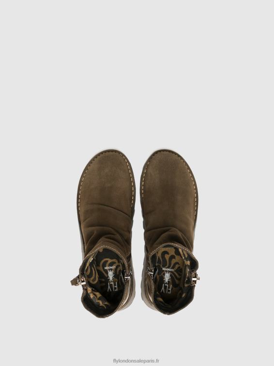 bottines zippées mon944 femmes 0N8R12 boue/olive Fly London