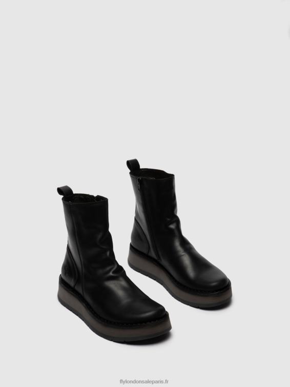 bottines zippées reno053 femmes 0N8R253 tapis noir Fly London