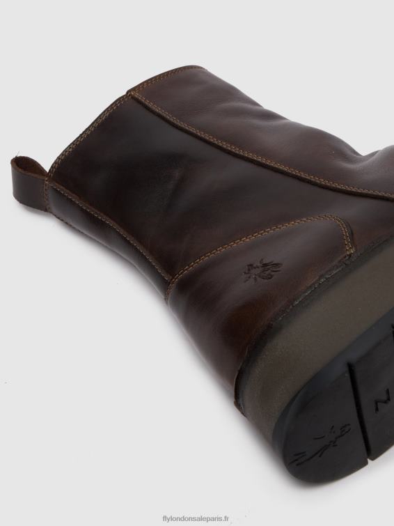 bottines zippées reno053 femmes 0N8R285 tapis dk. brun Fly London