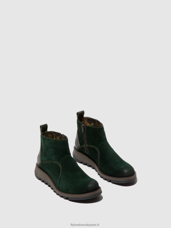 bottines zippées sely918 femmes 0N8R22 vert forêt/diesel Fly London