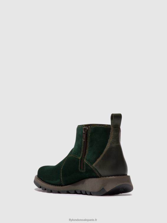 bottines zippées sely918 femmes 0N8R22 vert forêt/diesel Fly London