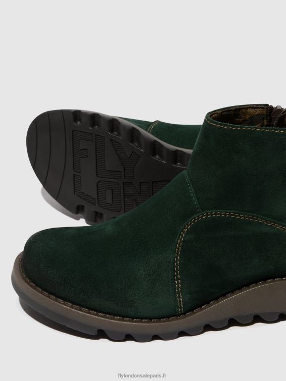 bottines zippées sely918 femmes 0N8R22 vert forêt/diesel Fly London