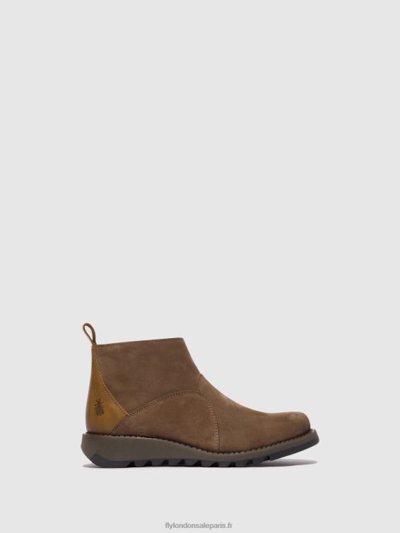 bottines zippées sely918 femmes 0N8R37 taupe/chameau Fly London