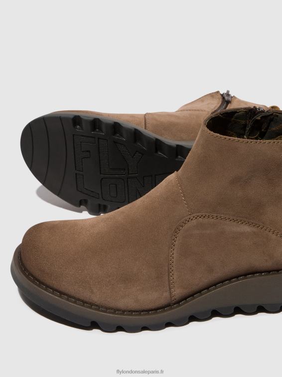 bottines zippées sely918 femmes 0N8R37 taupe/chameau Fly London