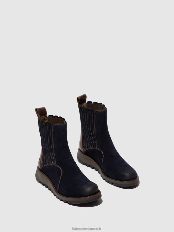 bottines zippées suzy899 femmes 0N8R41 marine/dk. brun Fly London