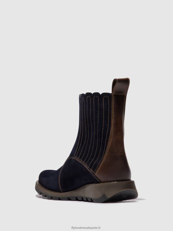 bottines zippées suzy899 femmes 0N8R41 marine/dk. brun Fly London