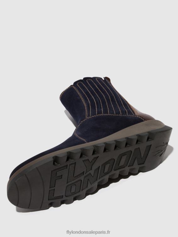bottines zippées suzy899 femmes 0N8R41 marine/dk. brun Fly London