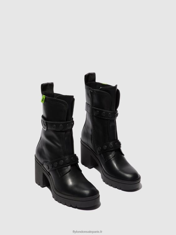 bottines zippées tama888 femmes 0N8R160 noir nausica Fly London