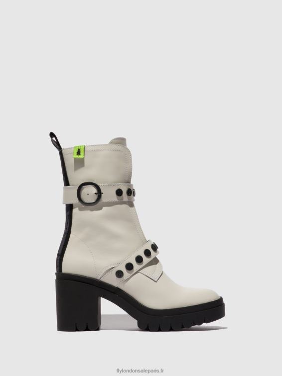 bottines zippées tama888 femmes 0N8R161 Nausica blanc cassé Fly London