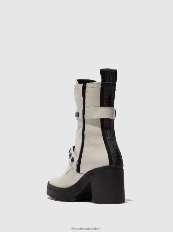 bottines zippées tama888 femmes 0N8R161 Nausica blanc cassé Fly London