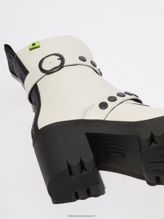 bottines zippées tama888 femmes 0N8R161 Nausica blanc cassé Fly London