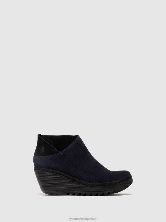 bottines zippées yego400 femmes 0N8R27 marine/noir Fly London