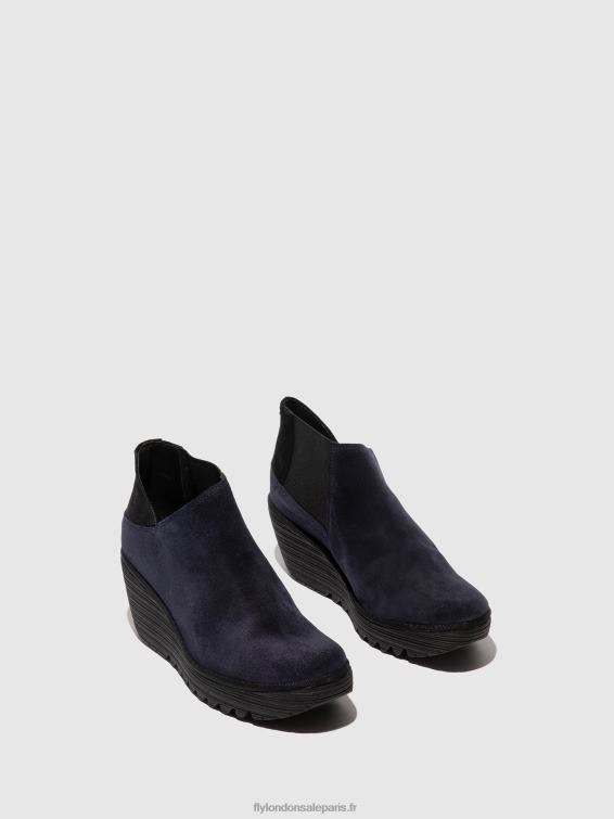 bottines zippées yego400 femmes 0N8R27 marine/noir Fly London