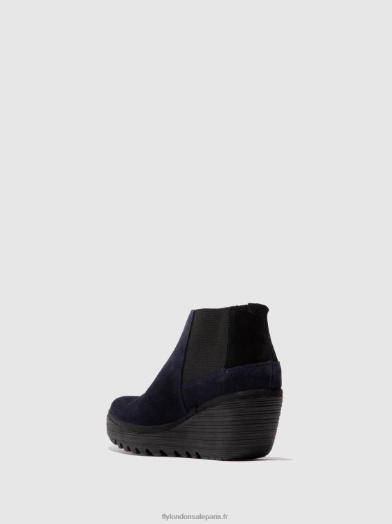 bottines zippées yego400 femmes 0N8R27 marine/noir Fly London