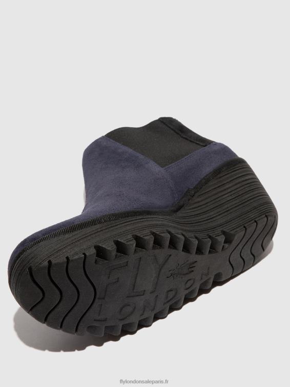 bottines zippées yego400 femmes 0N8R27 marine/noir Fly London