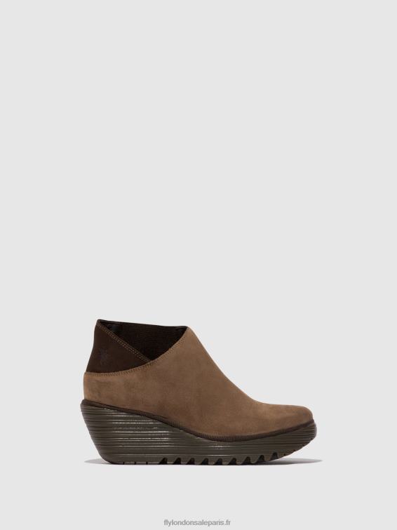 bottines zippées yego400 femmes 0N8R28 taupe/expresso Fly London