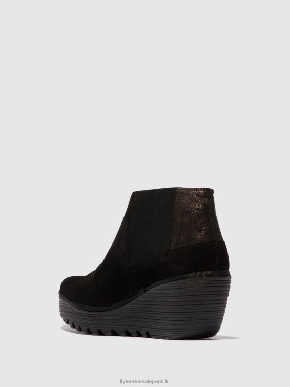bottines zippées yego400 femmes 0N8R35 noir/graphite Fly London