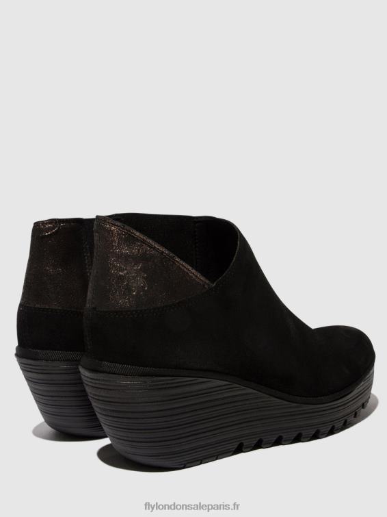 bottines zippées yego400 femmes 0N8R35 noir/graphite Fly London