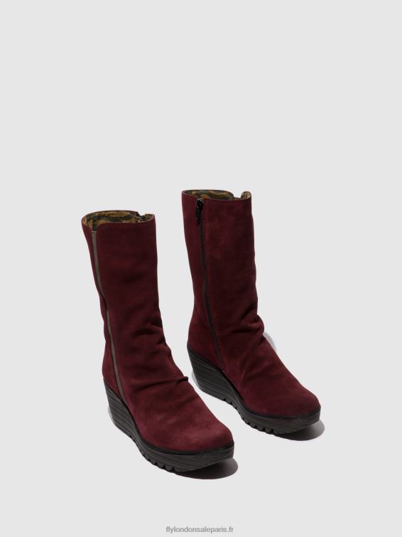 bottines zippées yemy408 femmes 0N8R26 vin/gazole Fly London