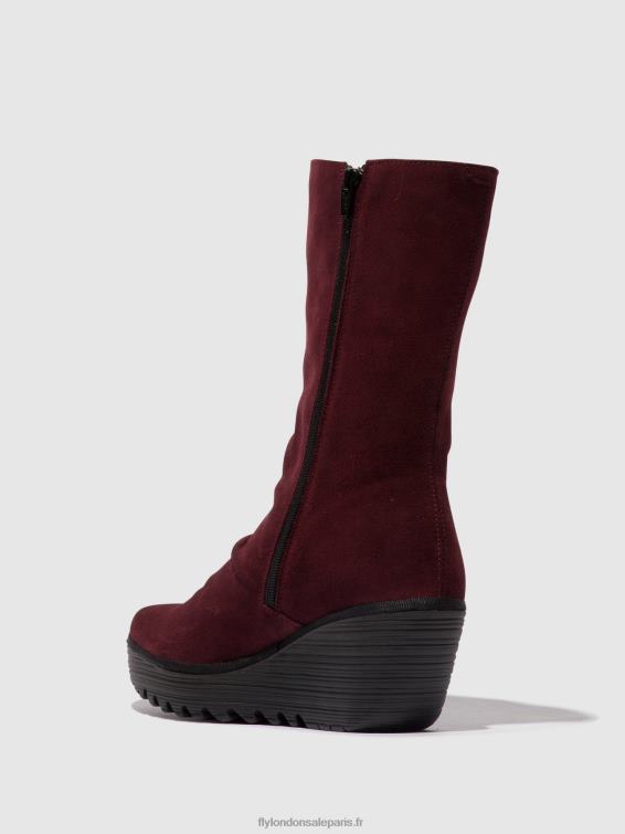 bottines zippées yemy408 femmes 0N8R26 vin/gazole Fly London