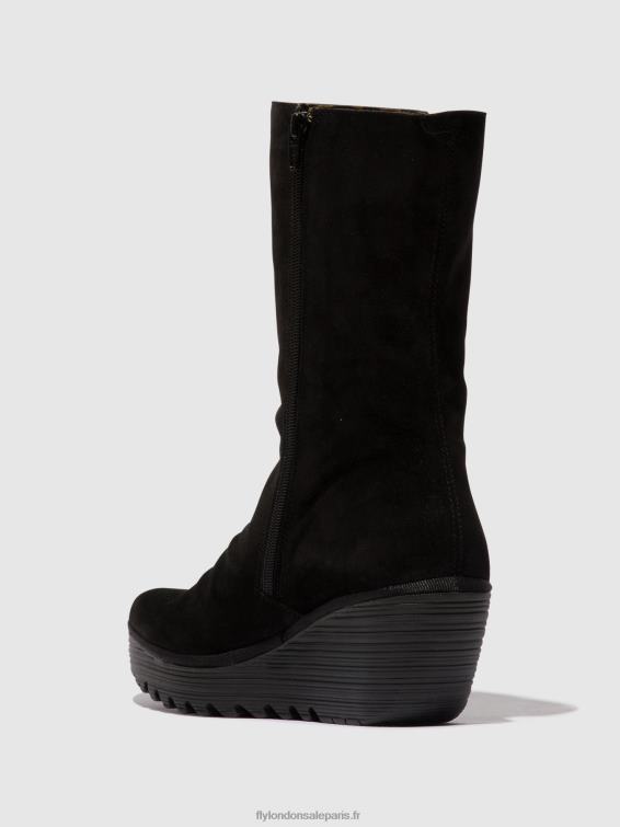 bottines zippées yemy408 huile femmes 0N8R3 daim/mousse noir Fly London