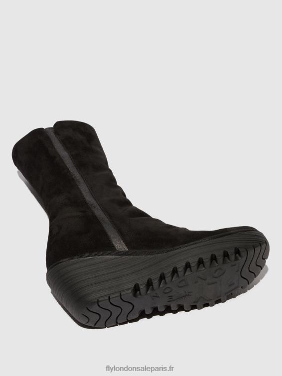 bottines zippées yemy408 huile femmes 0N8R3 daim/mousse noir Fly London