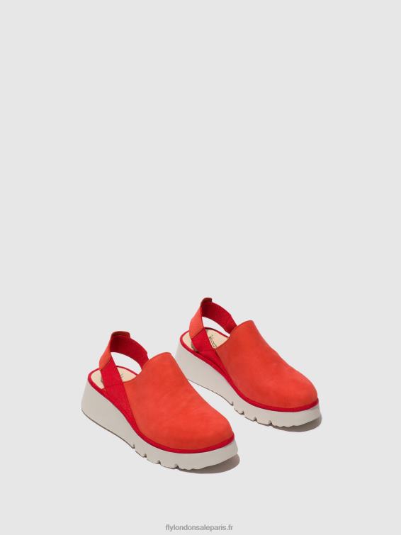 chaussures à bride arrière plog430 femmes 0N8R644 diable rouge Fly London