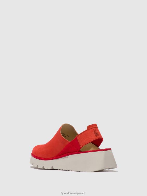 chaussures à bride arrière plog430 femmes 0N8R644 diable rouge Fly London