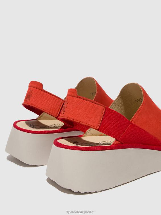 chaussures à bride arrière plog430 femmes 0N8R644 diable rouge Fly London