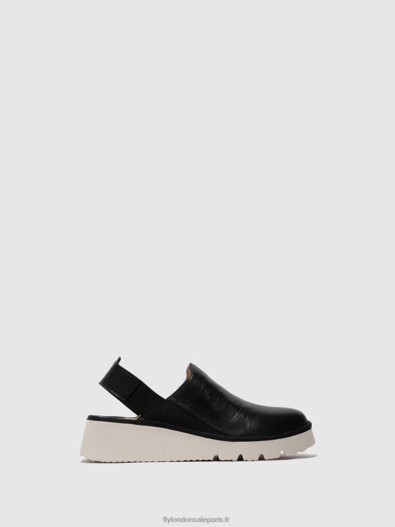 chaussures à bride arrière plog430 femmes 0N8R645 noir Fly London